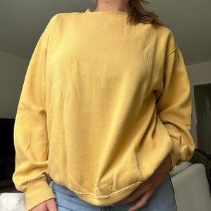 Brandy Melville yellow crew neck pullover sweater